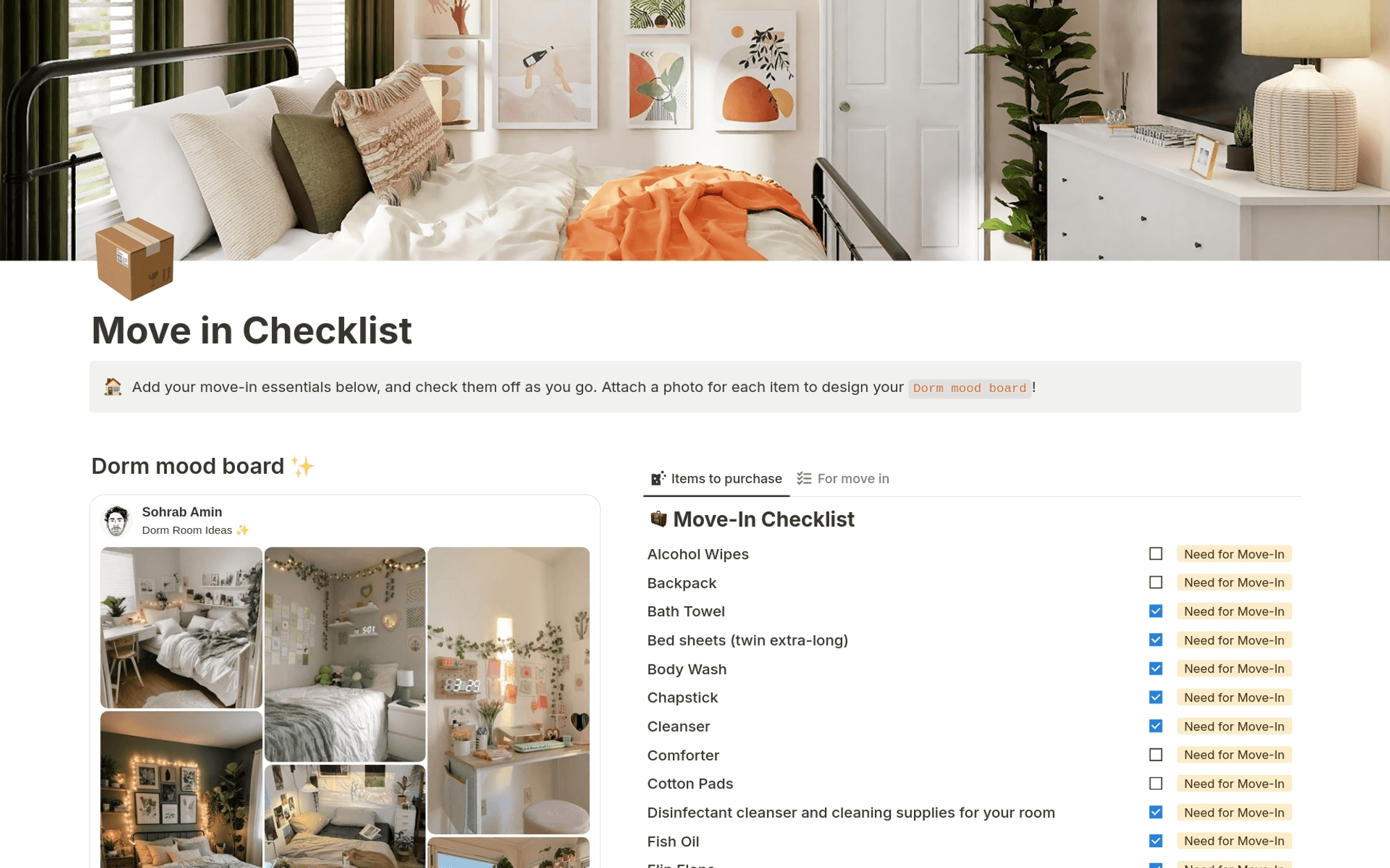 Imagem do modelo de checklist de mudança