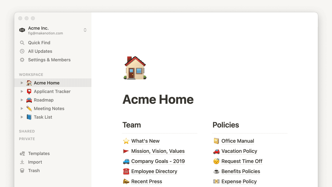Die Desktop-App von Notion