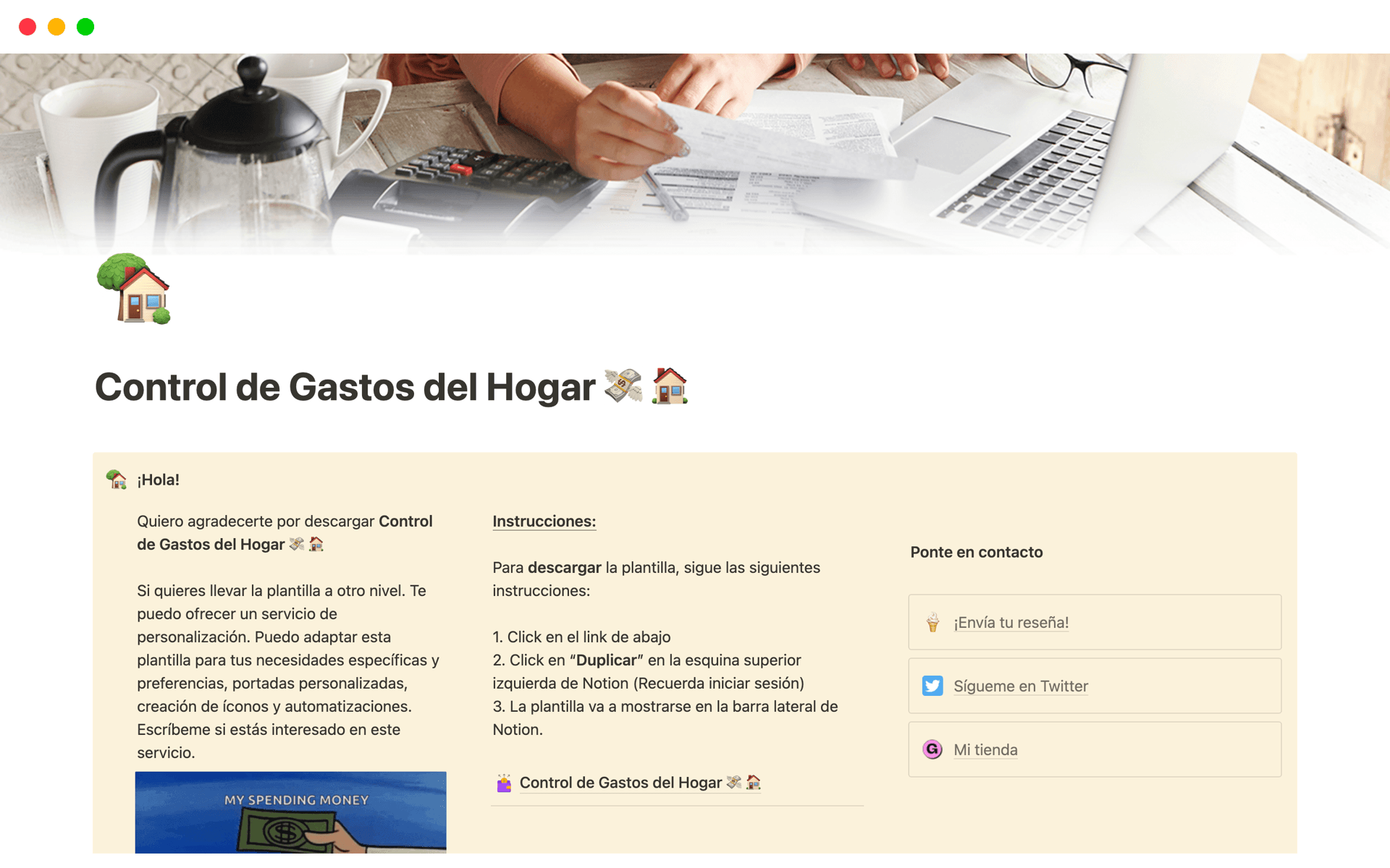 Captura de pantalla de la colección Un panel de control para cada necesidad de Notion